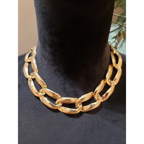 Vintage Gold Tone Womens Fashion Multi Linked Necklace Jewelry with Box Clasp - Picture 1 of 6